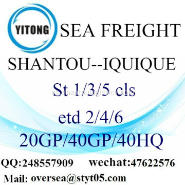 Mar de puerto de Shantou flete a Iquique
